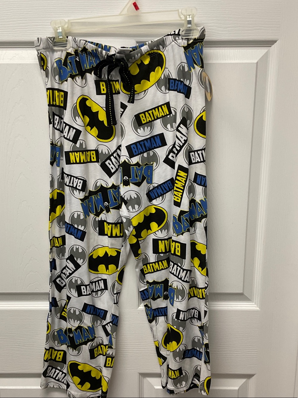 Batman Logo Pajama Pants in Gray, Yellow & Black